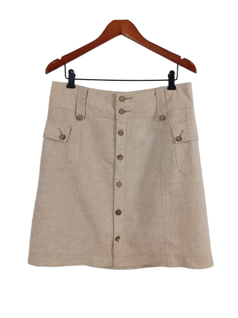 Columbia Sportswear Linen Cotton Button-front Mini Skirt